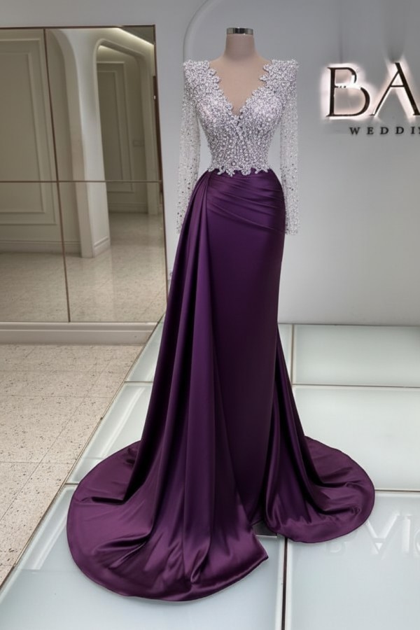 Schwarze Abendkleider Lang Glitzer | Abiballkleider V Ausschnitt