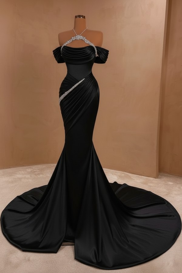 Silber Abendkleider Lang Meerjungfrau Stil Abiballkleider Ballkleid Mit Glitzer