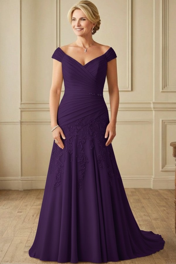 Champagne Brautmutterkleider Lang Günstig Kleider für Brautmutter