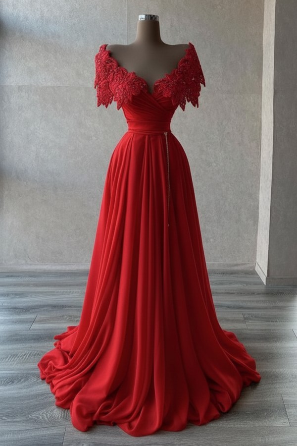 Elegante Abendkleider Lang | Abiballkleider mit Glitzer