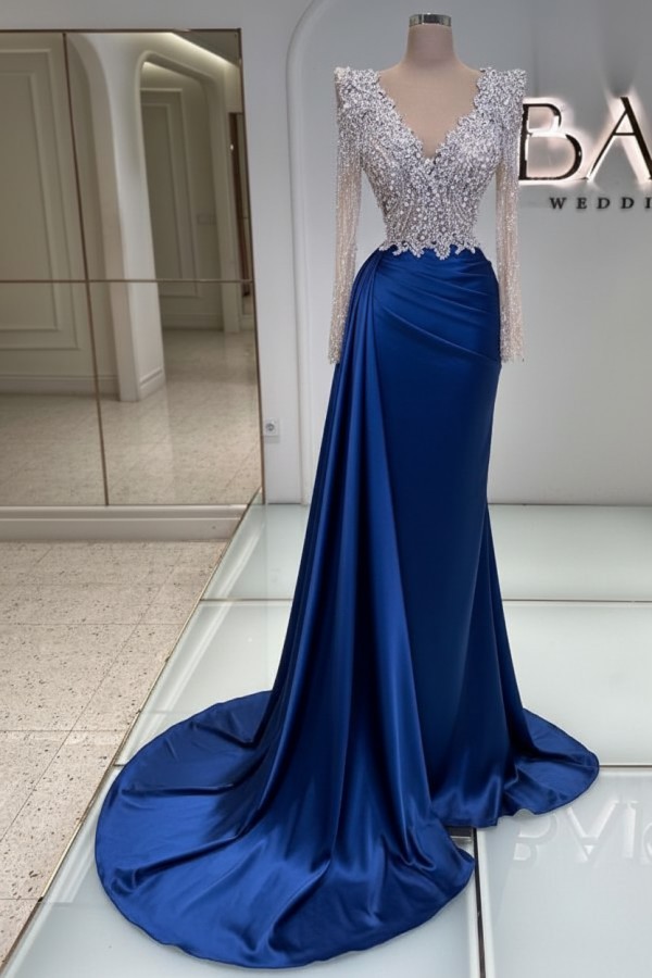 Schwarze Abendkleider Lang Glitzer | Abiballkleider V Ausschnitt