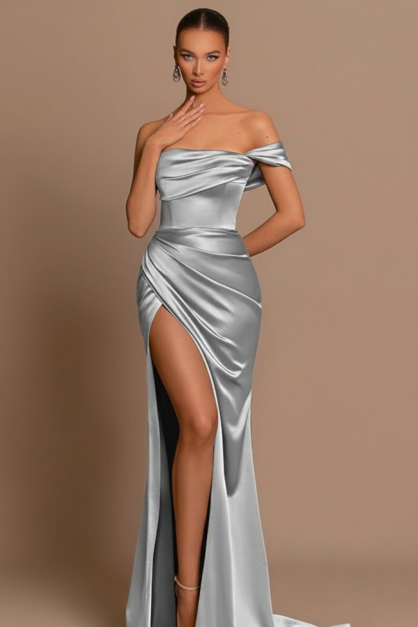 Olive Grün Abendkleider Lang Günstig | Schlichte Abiballkleider