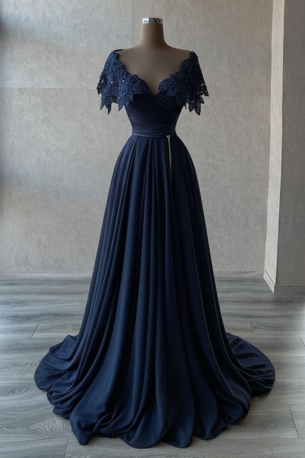 Elegante Abendkleider Lang | Abiballkleider mit Glitzer