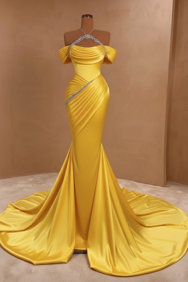 Silber Abendkleider Lang Meerjungfrau Stil Abiballkleider Ballkleid Mit Glitzer