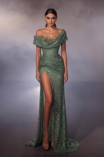 Elegante Abendkleider Lang Glitzer | Luxus Abiballkleider Online