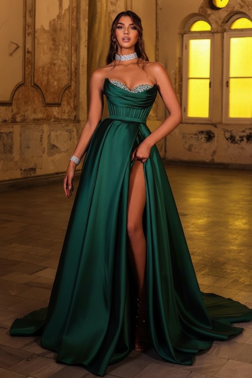 Schöne Abendkleider Lang Braun | Günstig Abiballkleider Schlicht