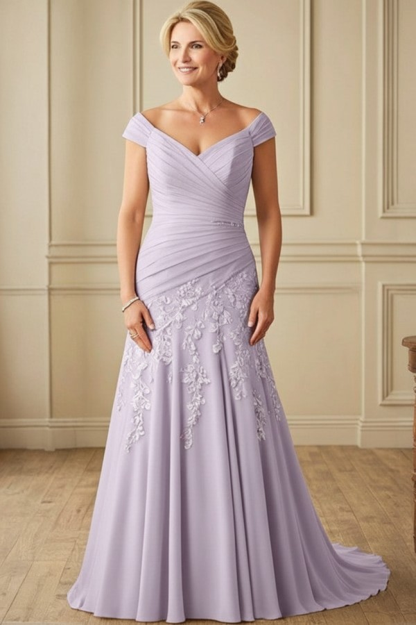 Champagne Brautmutterkleider Lang Günstig Kleider für Brautmutter