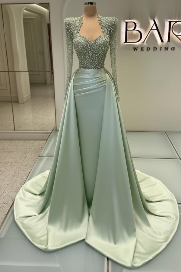 Luxus Abendkleider Lang Weiß | Glitzer Abiballkleider Mit Ärmel