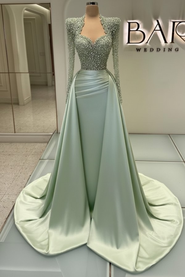 Luxus Abendkleider Lang Weiß | Glitzer Abiballkleider Mit Ärmel