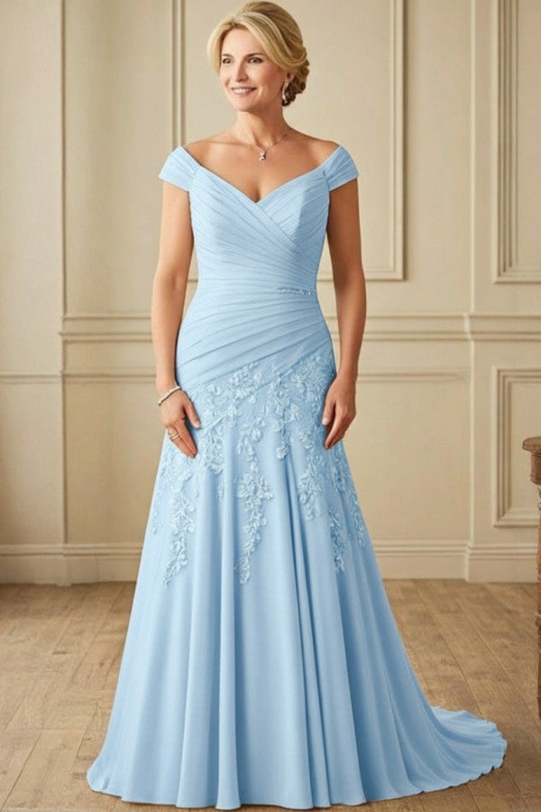 Champagne Brautmutterkleider Lang Günstig Kleider für Brautmutter