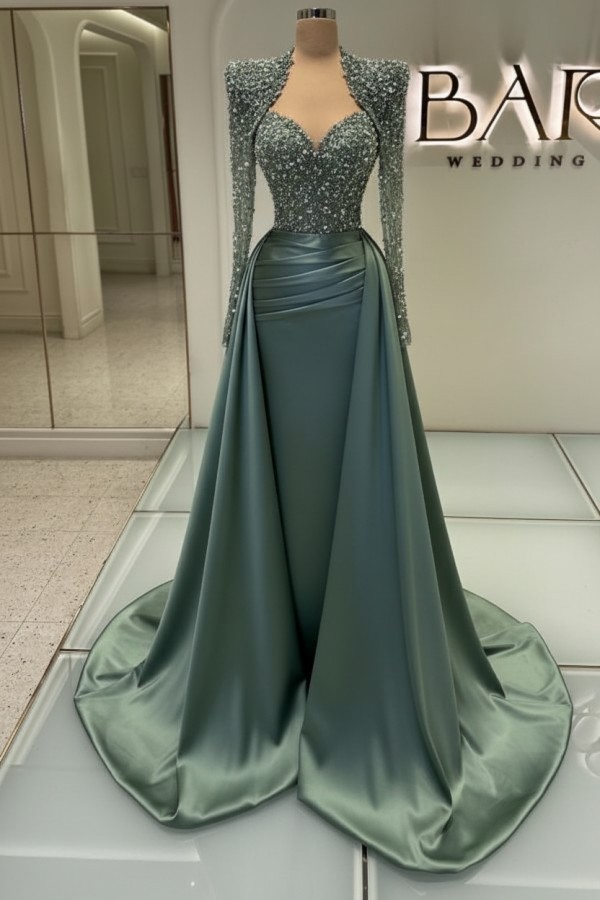 Luxus Abendkleider Lang Weiß | Glitzer Abiballkleider Mit Ärmel