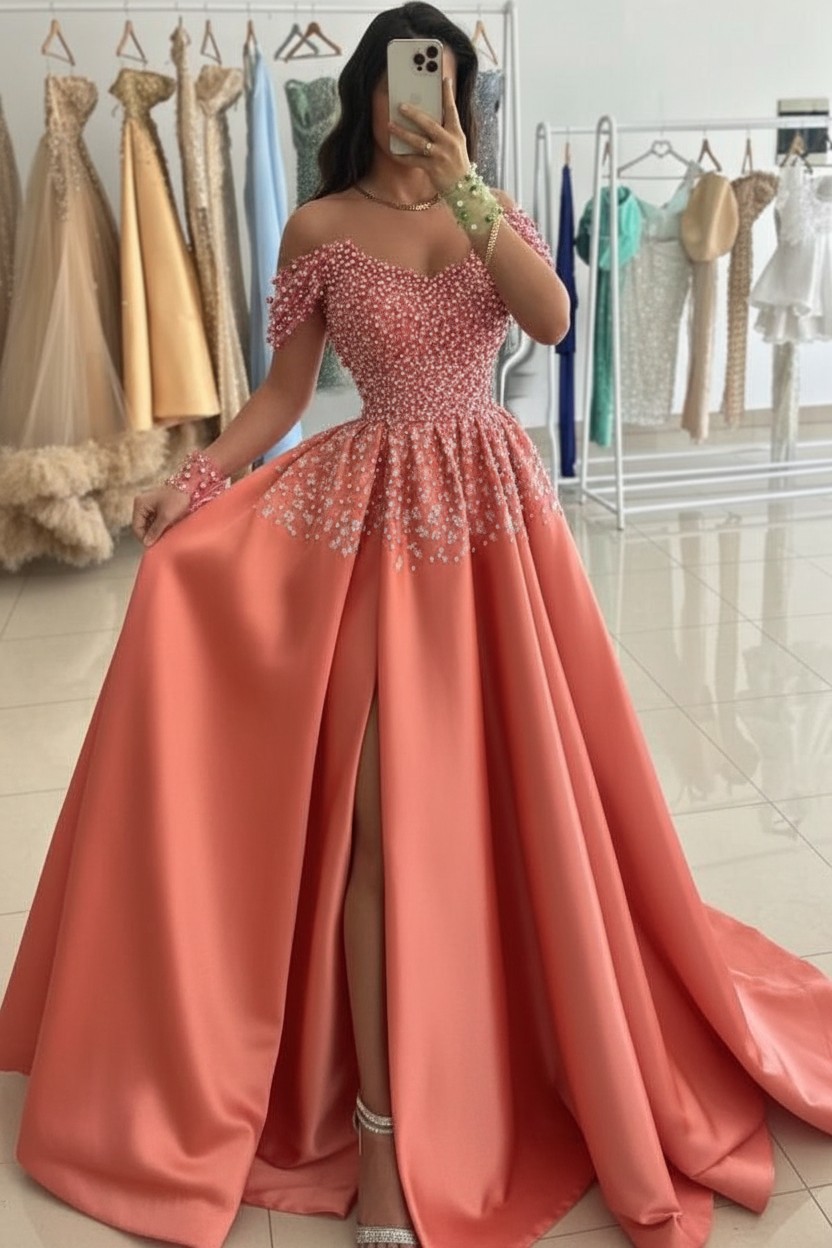 Günstige Abendkleider Lang Grün Ballkleider Abiballkleider mit Glitzer