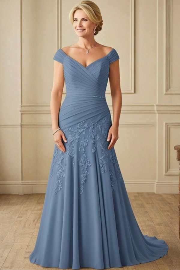 Champagne Brautmutterkleider Lang Günstig Kleider für Brautmutter