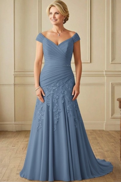 Champagne Brautmutterkleider Lang Günstig Kleider für Brautmutter