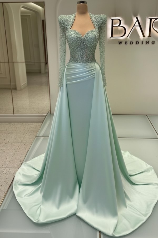 Luxus Abendkleider Lang Weiß | Glitzer Abiballkleider Mit Ärmel