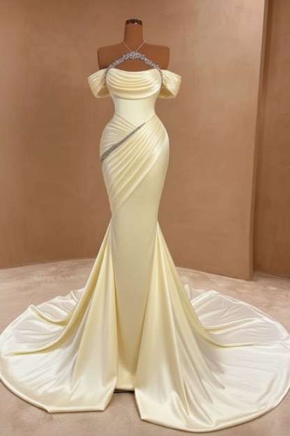 Silber Abendkleider Lang Meerjungfrau Stil Abiballkleider Ballkleid Mit Glitzer