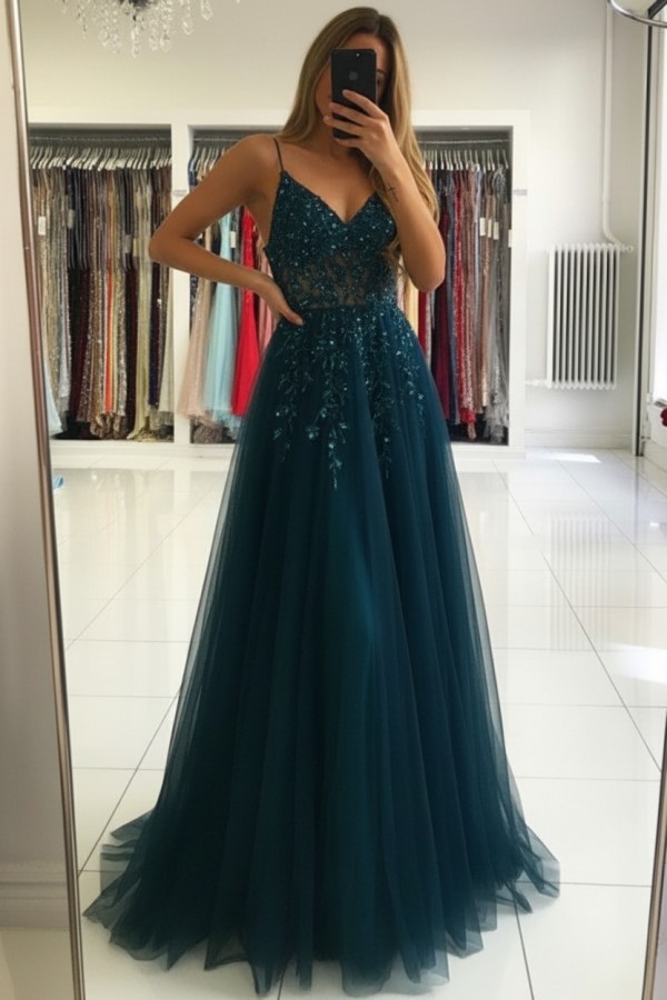 Luxus Abendkleider Blau | Abiballkleider Lang Glitzer