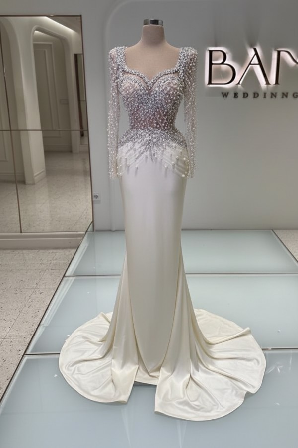 Schwarzes Abednkleid Lang Glitzer Abiballkleider Ballkleider mit Ärmel