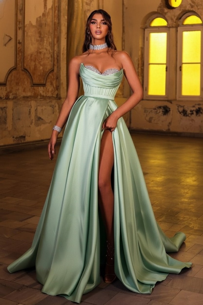 Schöne Abendkleider Lang Braun | Günstig Abiballkleider Schlicht