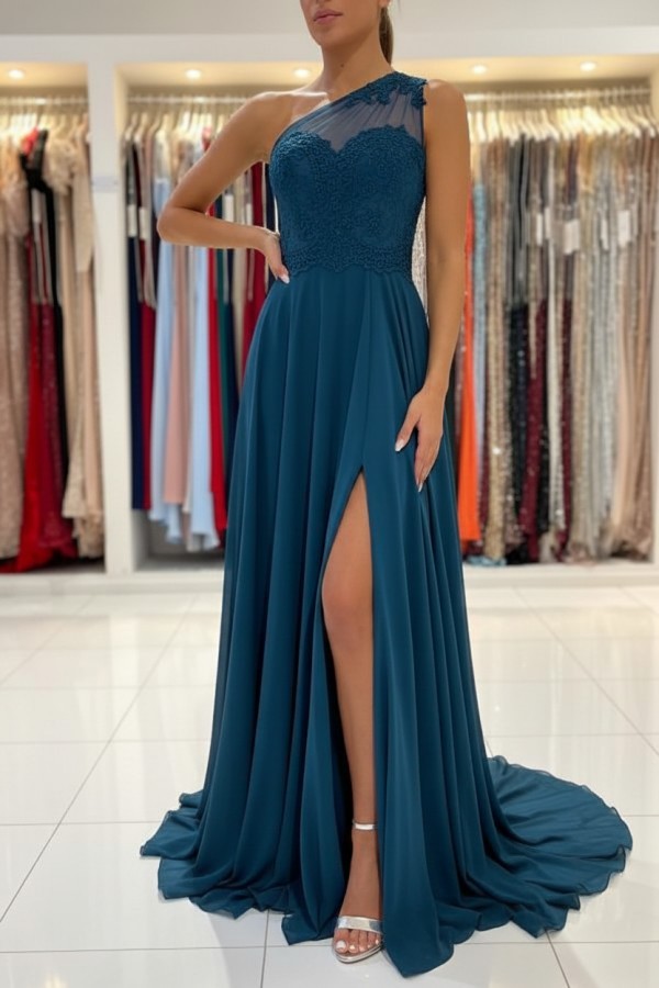 Schlichtes Abendkleid Mit Spitze | Abiballkleider Lang Günstig