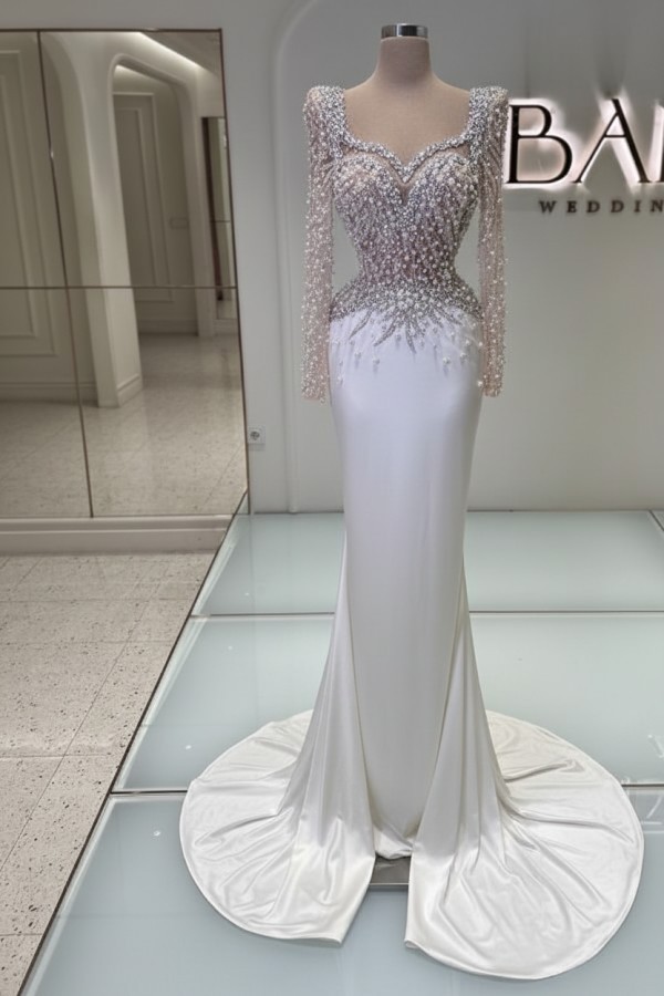 Schwarzes Abednkleid Lang Glitzer Abiballkleider Ballkleider mit Ärmel