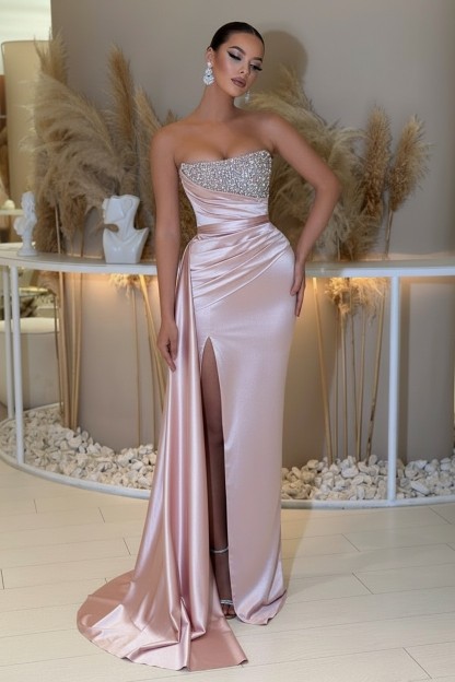 Dusty Grün Abendkleider Lang Günstig | Abiballkleider mit Glitzer