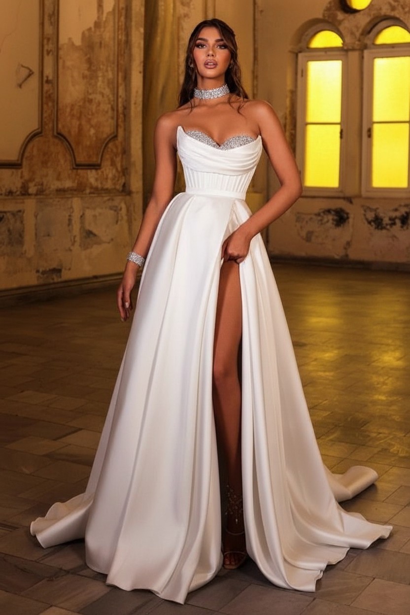 Schöne Abendkleider Lang Braun | Günstig Abiballkleider Schlicht