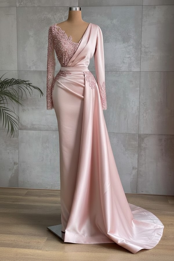 Rote Abiballkleider Lang Günstig | Abendkleider mit Ärmel