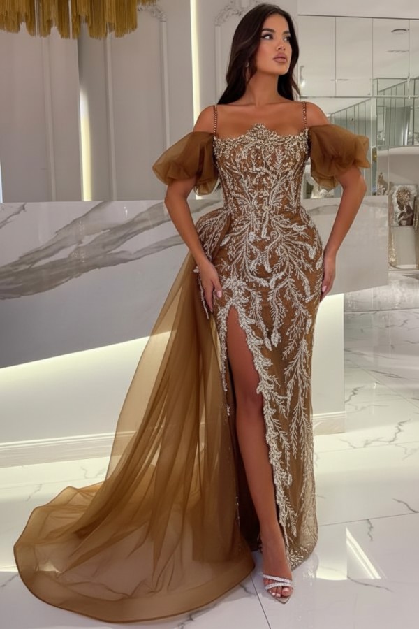 Himmel Blaue Abendkleider Lang Glitzer | Abiballkleider mit Spitze