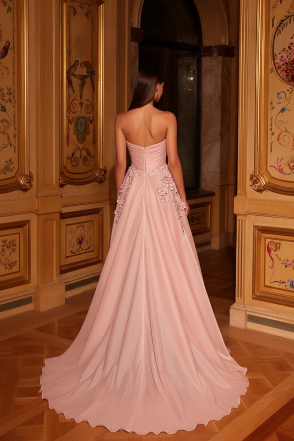 Designer Abendkleider Lang Rosa Ballkleider Abiballkleider Online