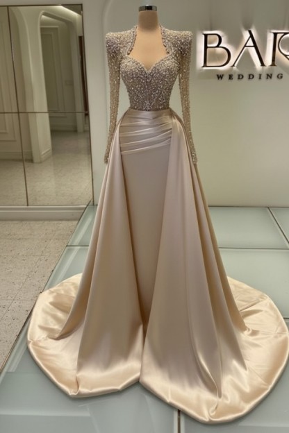 Luxus Abendkleider Lang Weiß | Glitzer Abiballkleider Mit Ärmel