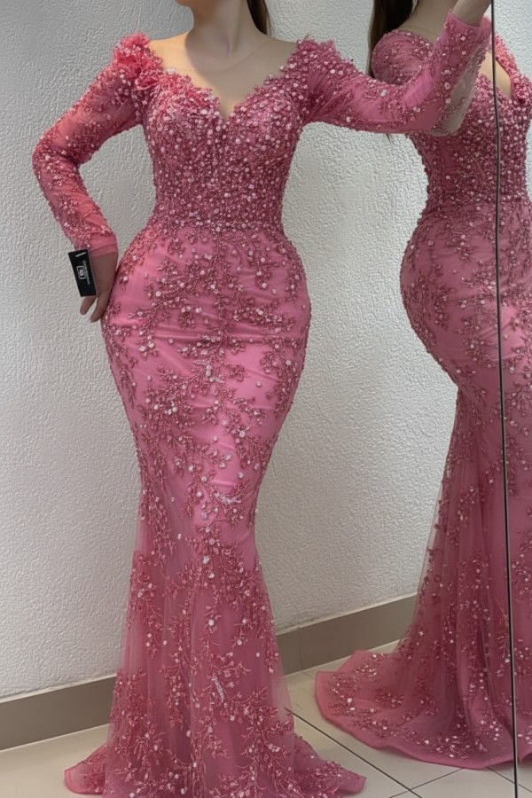 Schöne Abendkleider Lang Gold | Spitze Abiballkleider mit Glitzer