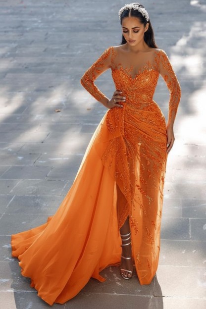 Blaues Abendkleid Lang Glitzer | Abiballkleider Spitze Mit Ärmel