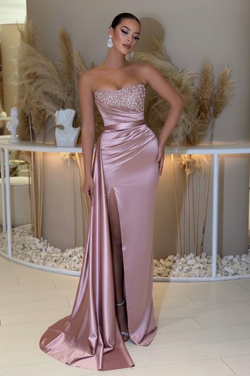 Dusty Grün Abendkleider Lang Günstig | Abiballkleider mit Glitzer