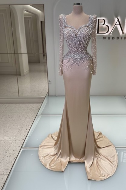 Schwarzes Abednkleid Lang Glitzer Abiballkleider Ballkleider mit Ärmel