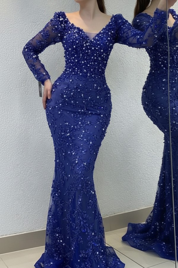 Schöne Abendkleider Lang Gold | Spitze Abiballkleider mit Glitzer