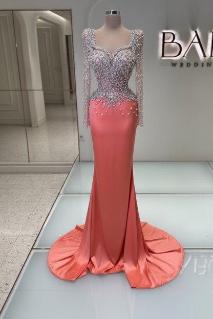 Schwarzes Abednkleid Lang Glitzer Abiballkleider Ballkleider mit Ärmel