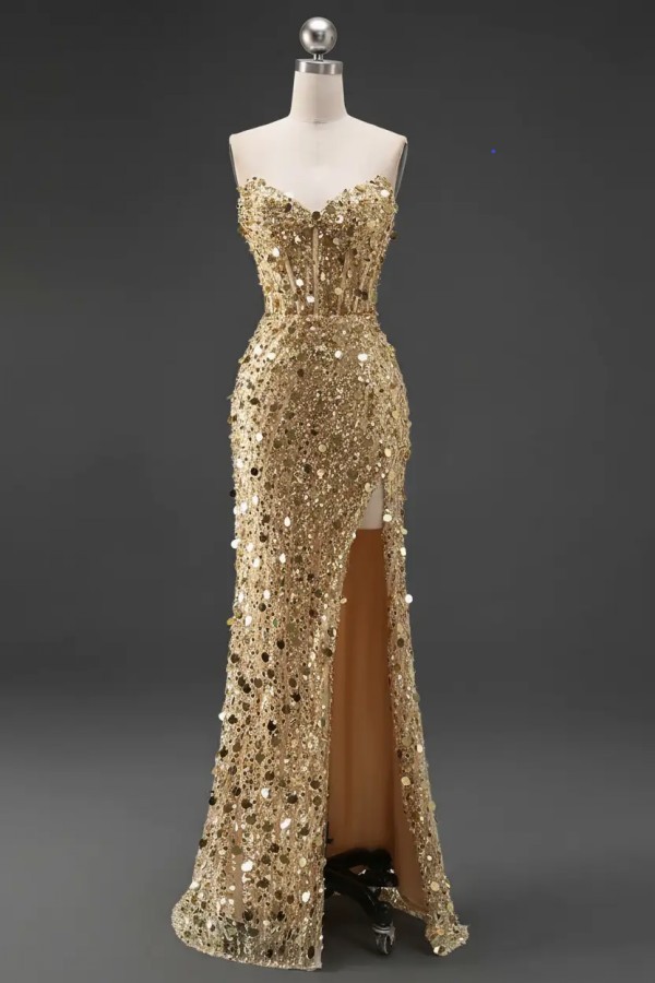 Sexy Ballkleid Lang Schwarz Abiballkleid Abendkleider Glitzer