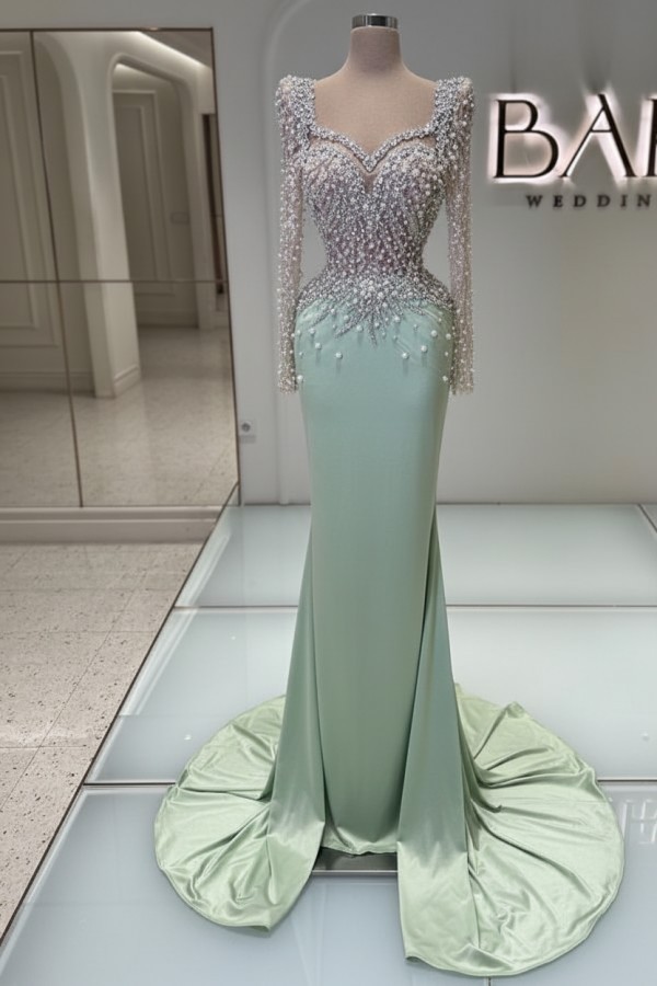 Schwarzes Abednkleid Lang Glitzer Abiballkleider Ballkleider mit Ärmel