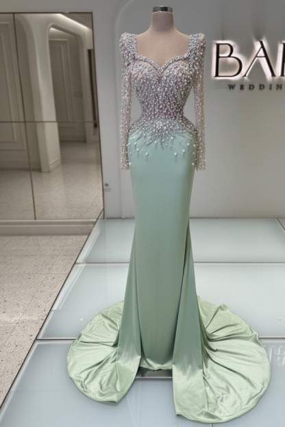 Schwarzes Abednkleid Lang Glitzer Abiballkleider Ballkleider mit Ärmel