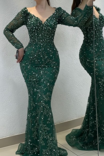 Schöne Abendkleider Lang Gold | Spitze Abiballkleider mit Glitzer