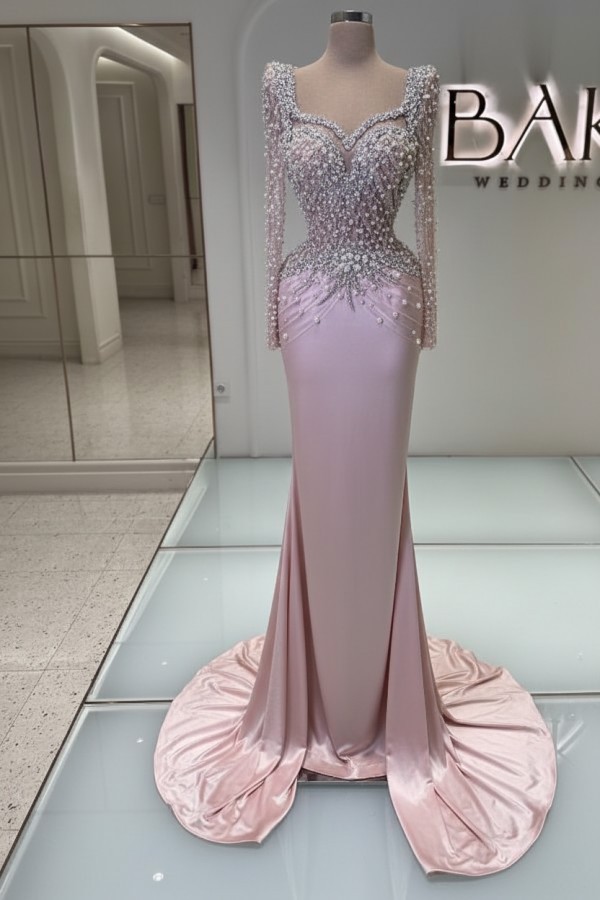 Schwarzes Abednkleid Lang Glitzer Abiballkleider Ballkleider mit Ärmel