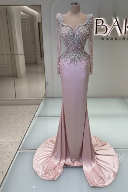 Schwarzes Abednkleid Lang Glitzer Abiballkleider Ballkleider mit Ärmel