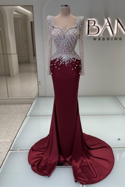 Schwarzes Abednkleid Lang Glitzer Abiballkleider Ballkleider mit Ärmel