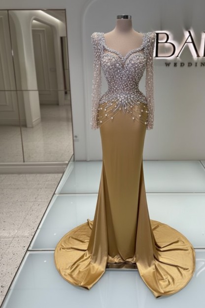 Schwarzes Abednkleid Lang Glitzer Abiballkleider Ballkleider mit Ärmel