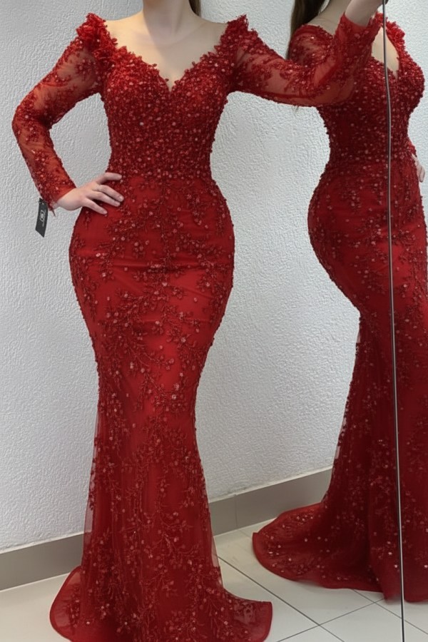 Schöne Abendkleider Lang Gold | Spitze Abiballkleider mit Glitzer