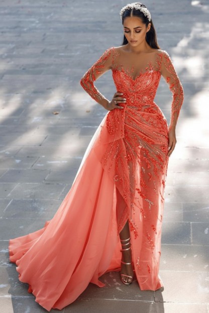 Blaues Abendkleid Lang Glitzer | Abiballkleider Spitze Mit Ärmel