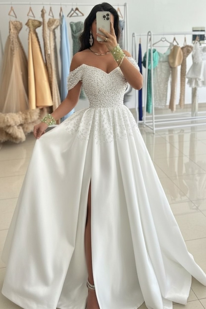 Günstige Abendkleider Lang Grün Ballkleider Abiballkleider mit Glitzer