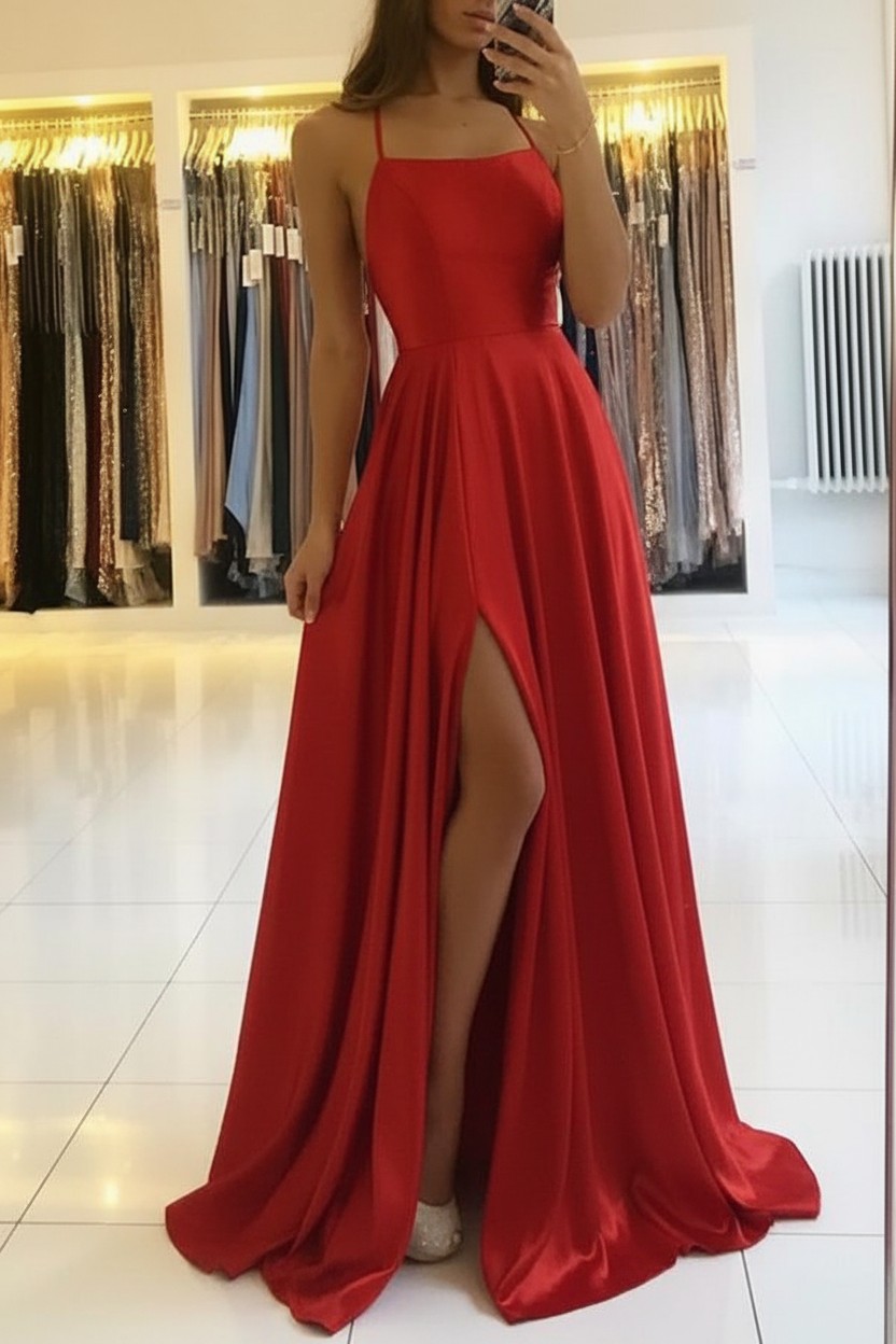 Schlichtes Abendkleid Lang Grün | Abiballkleider Günstig