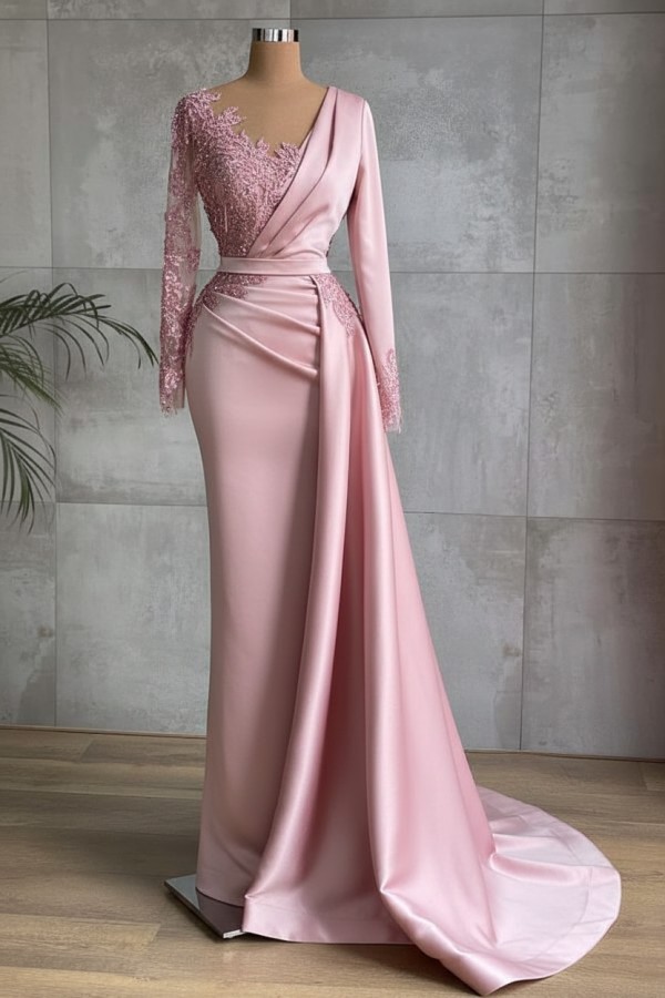 Rote Abiballkleider Lang Günstig | Abendkleider mit Ärmel